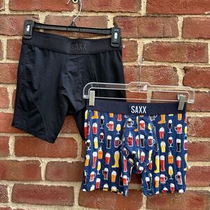 SAXX lot of 2 boxer briefs ballpark pouch kinetic/vibe mens small NEW